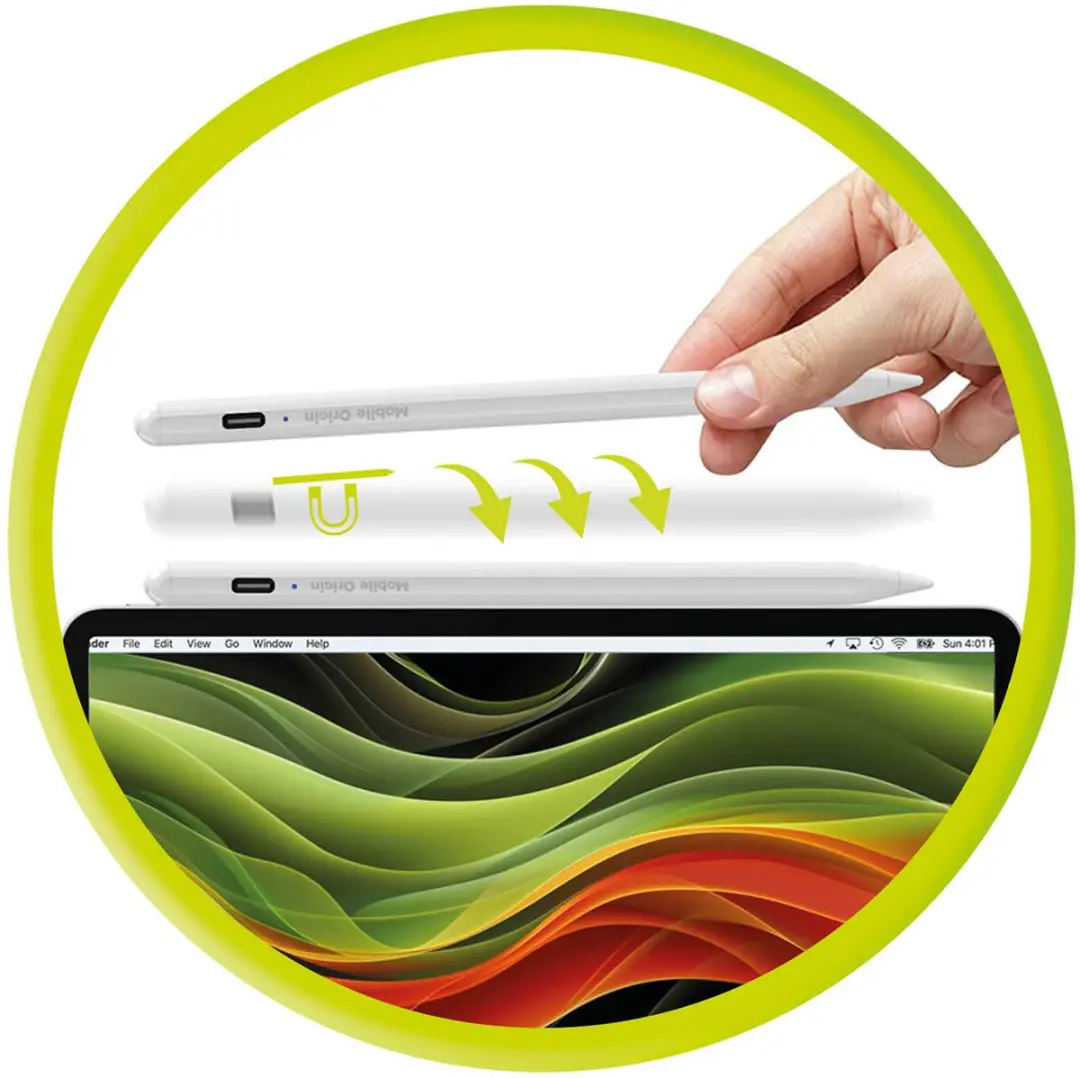 Mobile Origin PE1 Universele USB-C Styluspen - Transparant - afbeelding 2 van 6