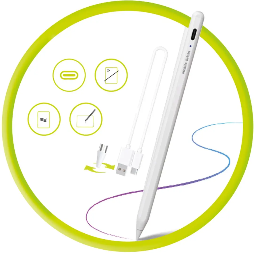 Mobile Origin PE1 Universele USB-C Styluspen - Transparant - afbeelding 6 van 6