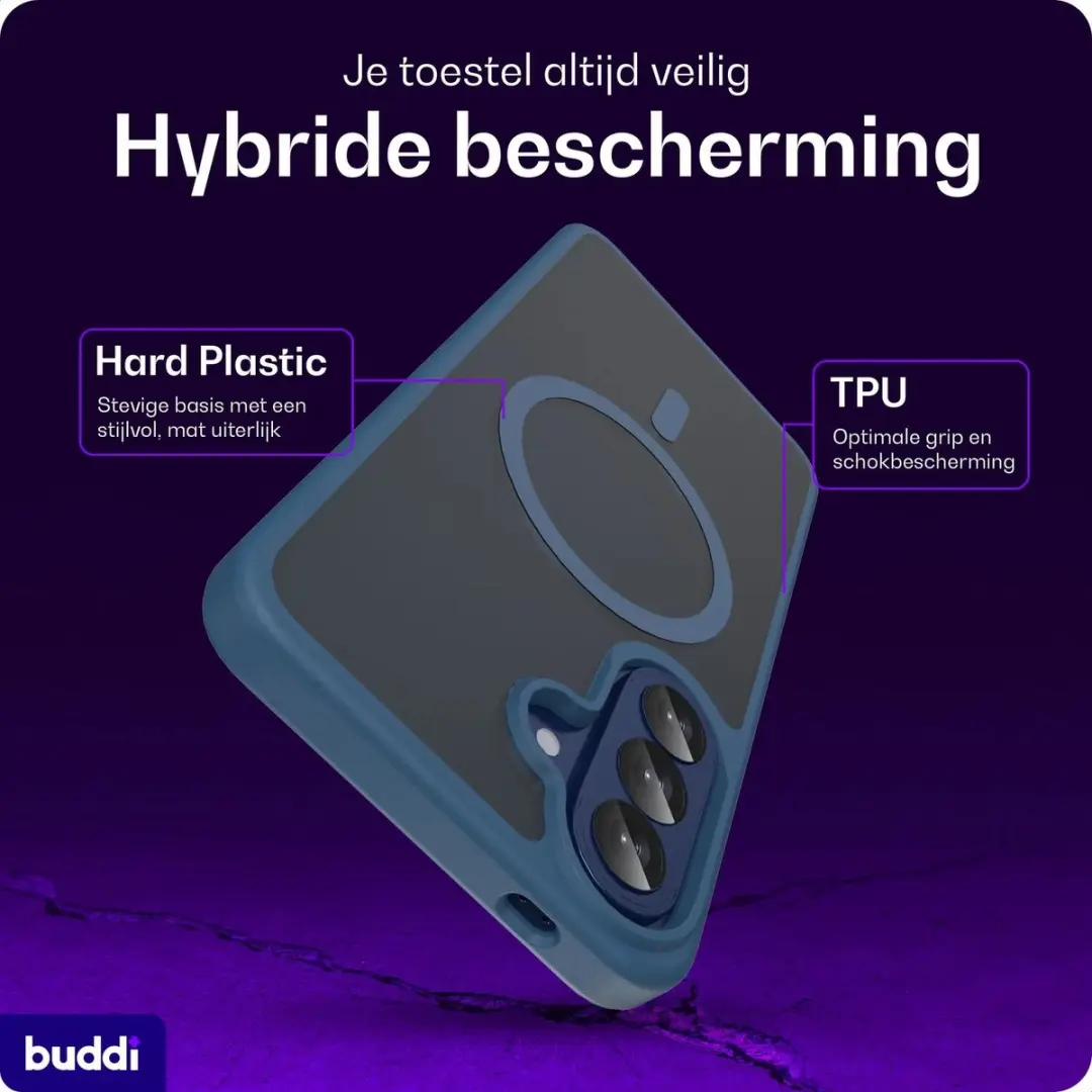 Buddi Frost Hoesje Samsung Galaxy A57 - Mat Donkerblauw - MagSafe - afbeelding 2 van 6