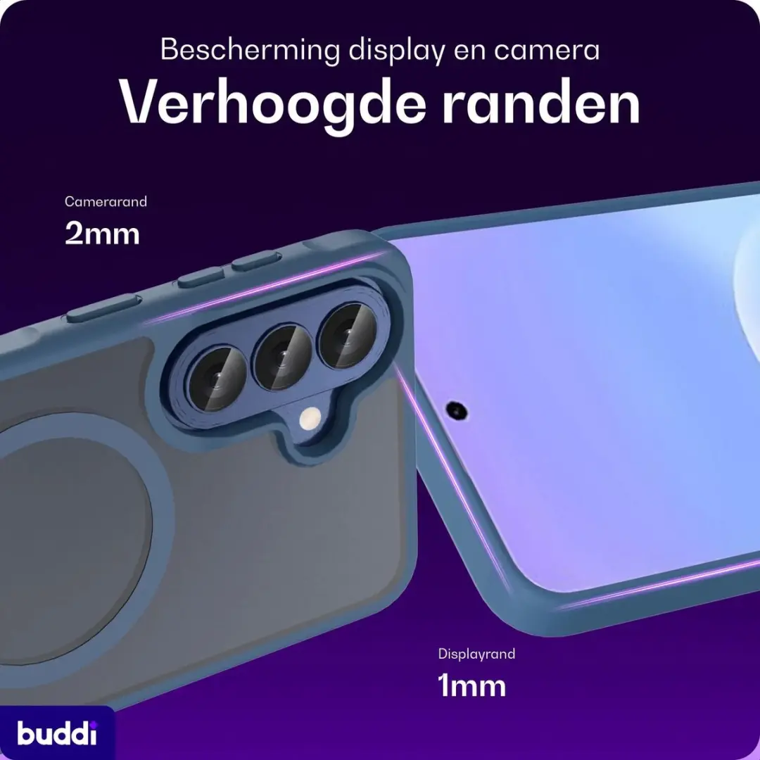 Buddi Frost Hoesje Samsung Galaxy A57 - Mat Donkerblauw - MagSafe - afbeelding 5 van 6