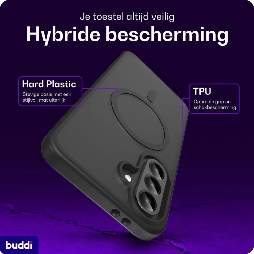 Buddi Frost MagSafe Hoesje - Samsung Galaxy A36/A37/A56 - Mat Zwart - afbeelding 2 van 6