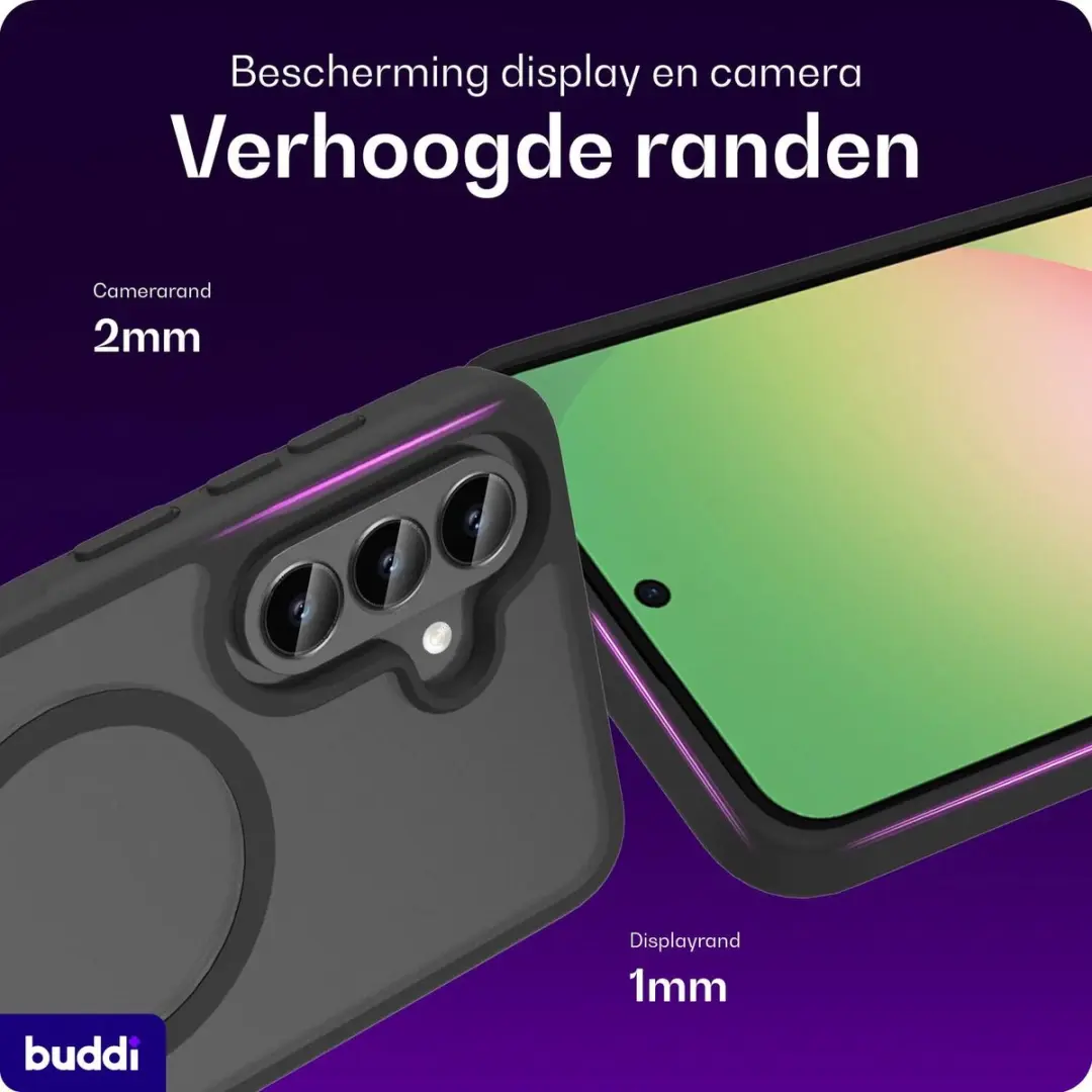 Buddi Frost MagSafe Hoesje - Samsung Galaxy A36/A37/A56 - Mat Zwart - afbeelding 4 van 6