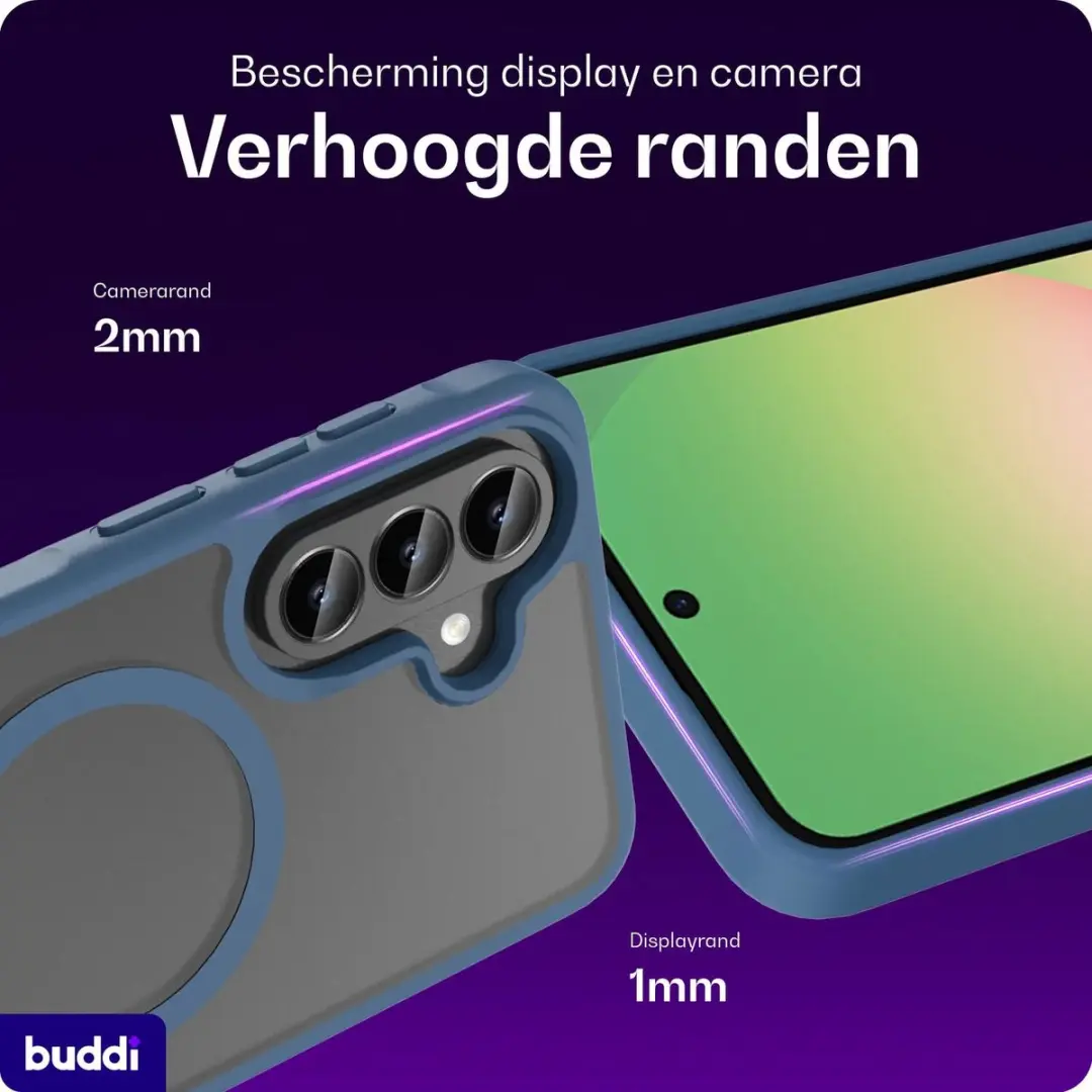 Buddi Frost Hoesje Samsung Galaxy A56 - Mat Donker Blauw - MagSafe - afbeelding 6 van 6