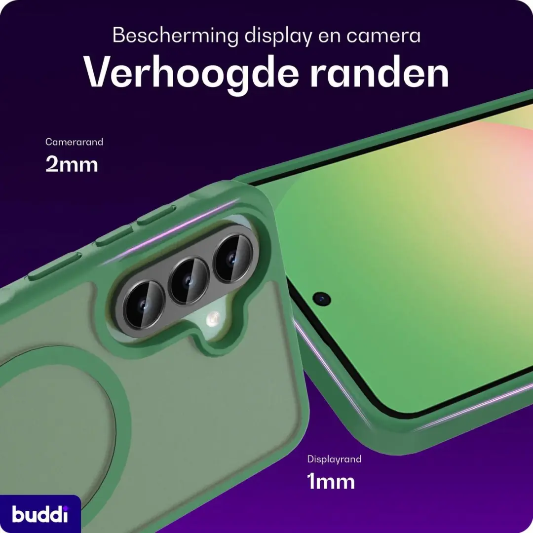 Buddi Frost Hoesje Samsung Galaxy A36/A37/A56 - Mat Groen - MagSafe - afbeelding 2 van 6