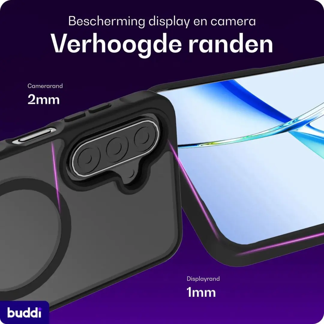 Buddi Frost MagSafe Hoesje - Samsung Galaxy A16/A17/A26 - Mat Zwart - afbeelding 2 van 6