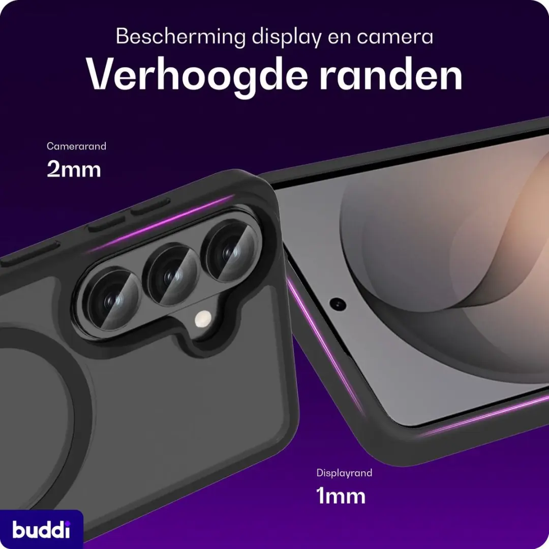 Buddi Frost Samsung Galaxy S26 Plus Hoesje - Mat Zwart - afbeelding 2 van 6