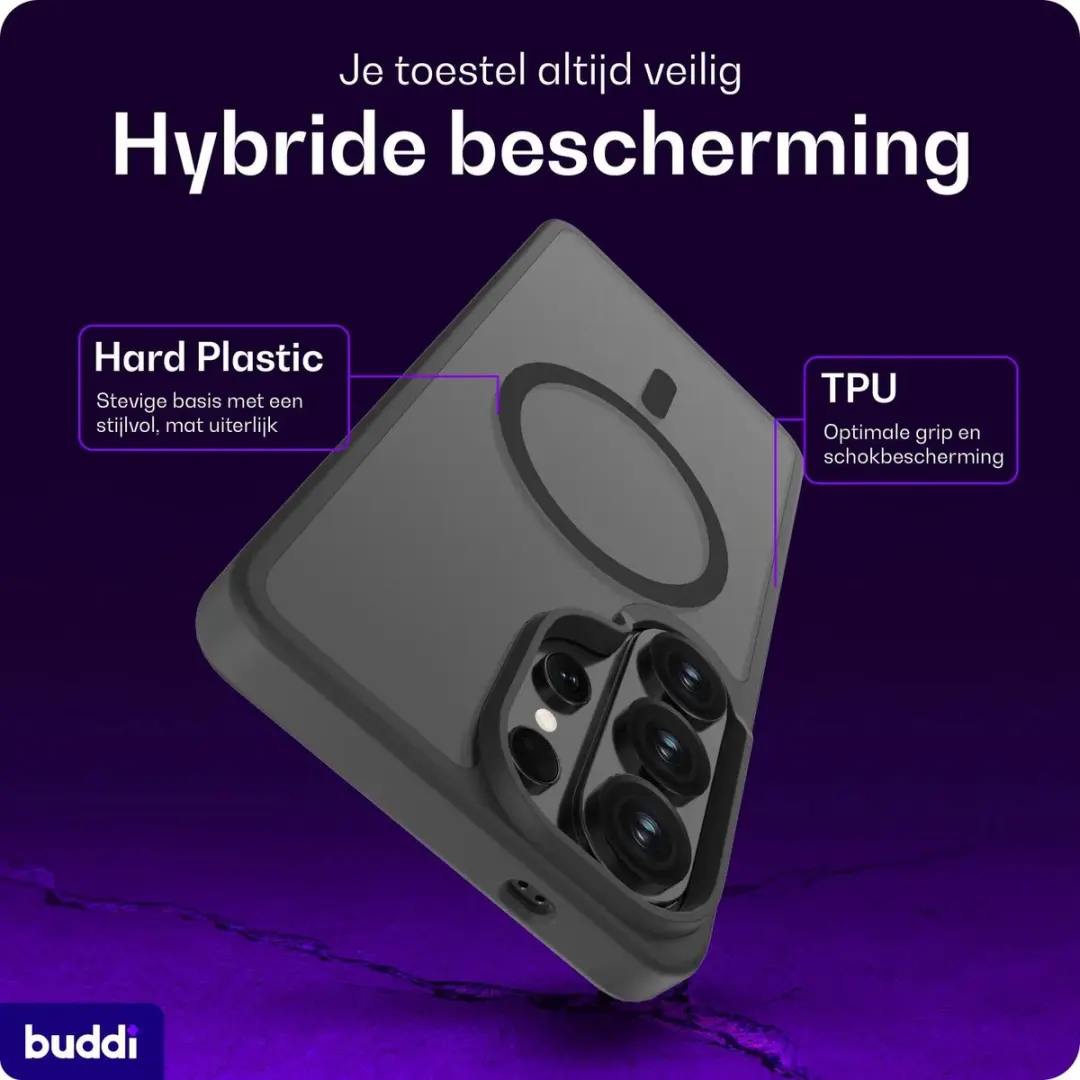 Buddi Frost Samsung Galaxy S26 Ultra Hoesje - Mat Zwart - afbeelding 2 van 6