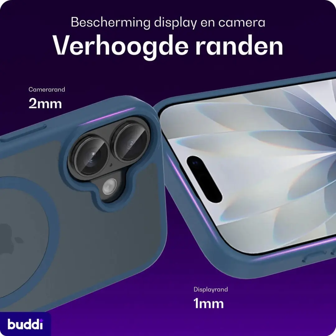 Buddi Frost iPhone 17 Hoesje - Mat Donkerblauw - MagSafe - afbeelding 5 van 6