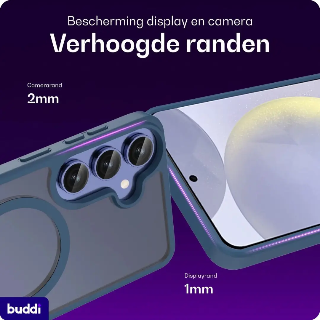 Buddi Frost Hoesje S25 Plus/S24 Plus - Mat Donkerblauw - MagSafe - afbeelding 3 van 6