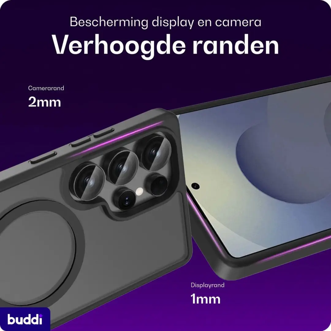 Buddi Frost Samsung Galaxy S25 Ultra Hoesje - Mat Zwart - afbeelding 4 van 6
