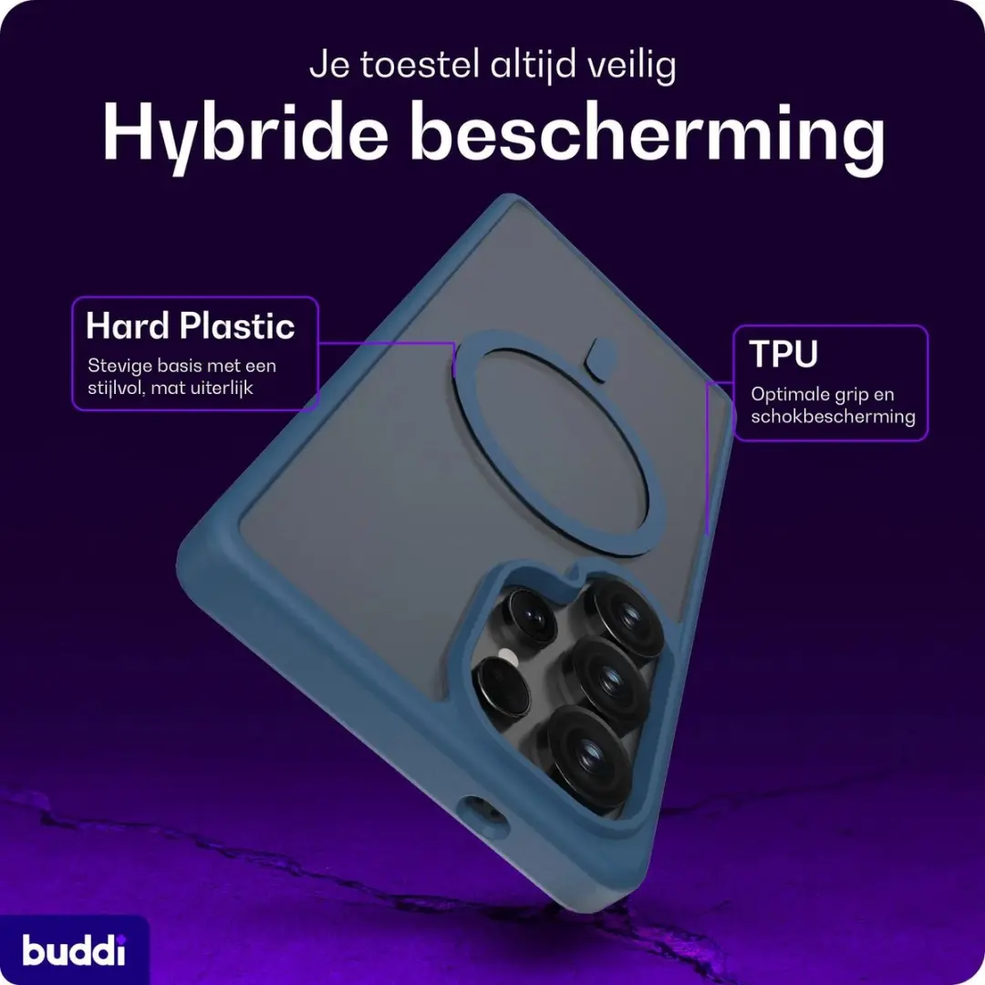 Buddi Frost Hoesje Samsung Galaxy S25 Ultra - Mat Donkerblauw - afbeelding 6 van 6