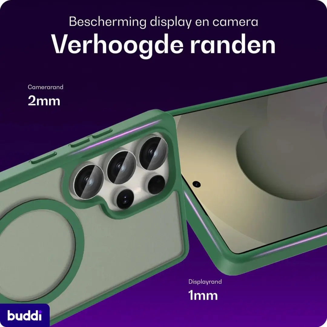 Buddi Frost Hoesje Samsung Galaxy S25 Ultra - Mat Groen - afbeelding 4 van 6