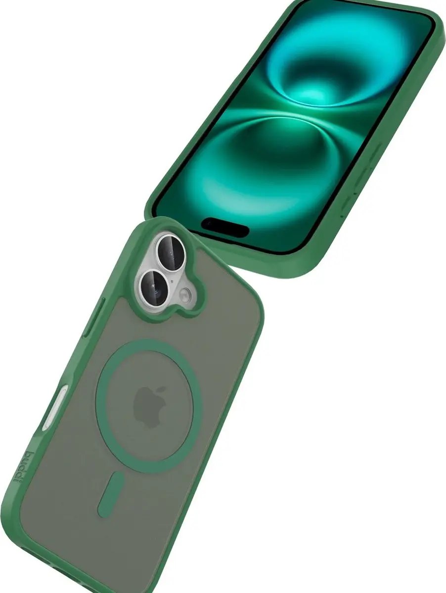 Buddi Frost iPhone 16 Hoesje - Mat Groen - MagSafe - afbeelding 4 van 6