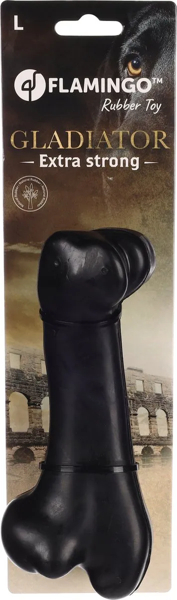 Flamingo Gladiator Been Kauwspeelgoed Zwart L - 19cm