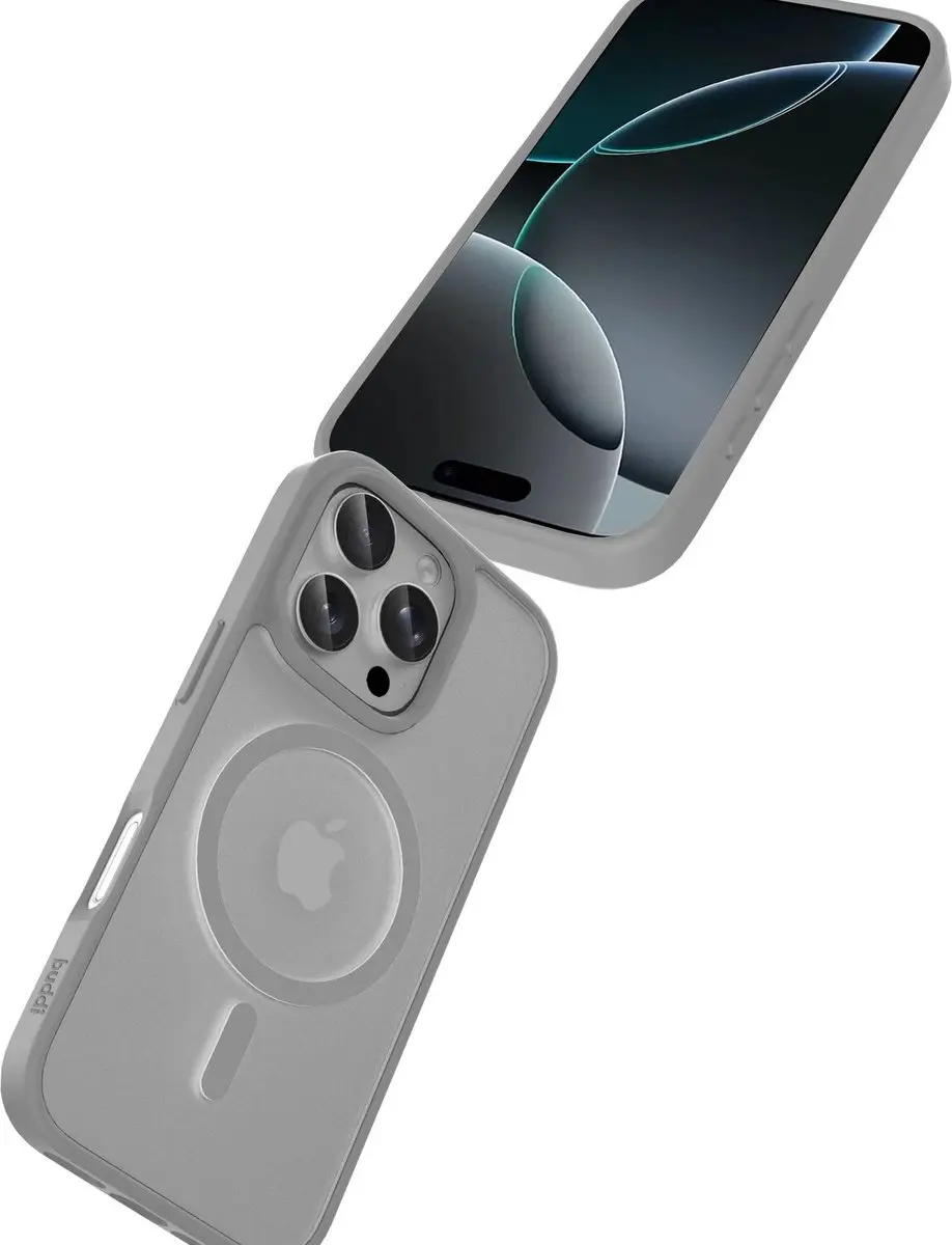 Buddi Frost iPhone 16 Pro Hoesje - Mat Grijs - afbeelding 4 van 6