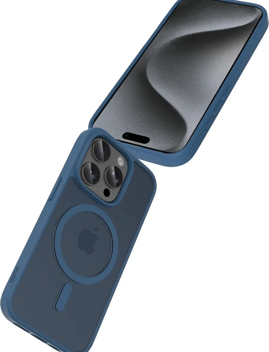 Buddi Frost iPhone 15 Pro Hoesje - Mat Donkerblauw - MagSafe - afbeelding 3 van 6