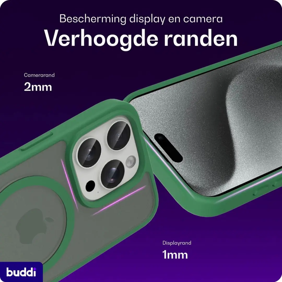 Buddi Frost iPhone 15 Pro Hoesje - Mat Groen - afbeelding 2 van 6