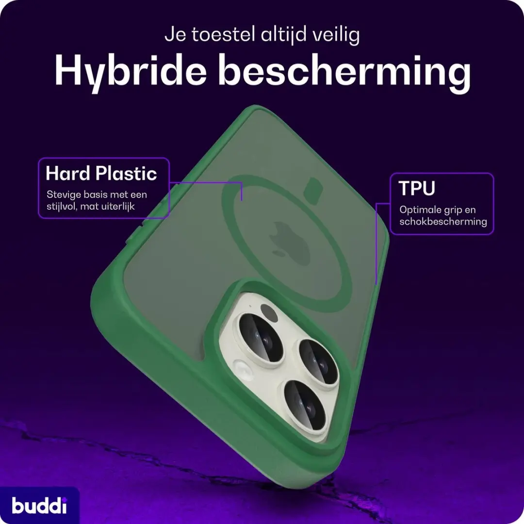 Buddi Frost iPhone 15 Pro Max Hoesje - Mat Groen - afbeelding 2 van 6