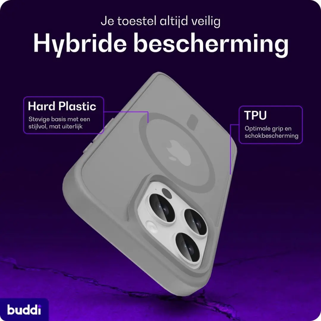Buddi Frost iPhone 15 Pro Max Hoesje - Mat Grijs - afbeelding 6 van 6