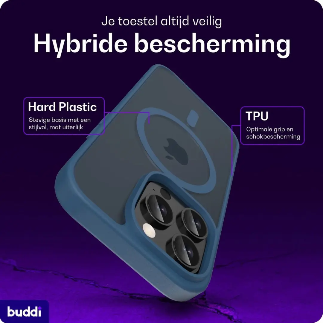 Buddi Frost iPhone 14 Pro Max Hoesje - Mat Donkerblauw - afbeelding 5 van 6