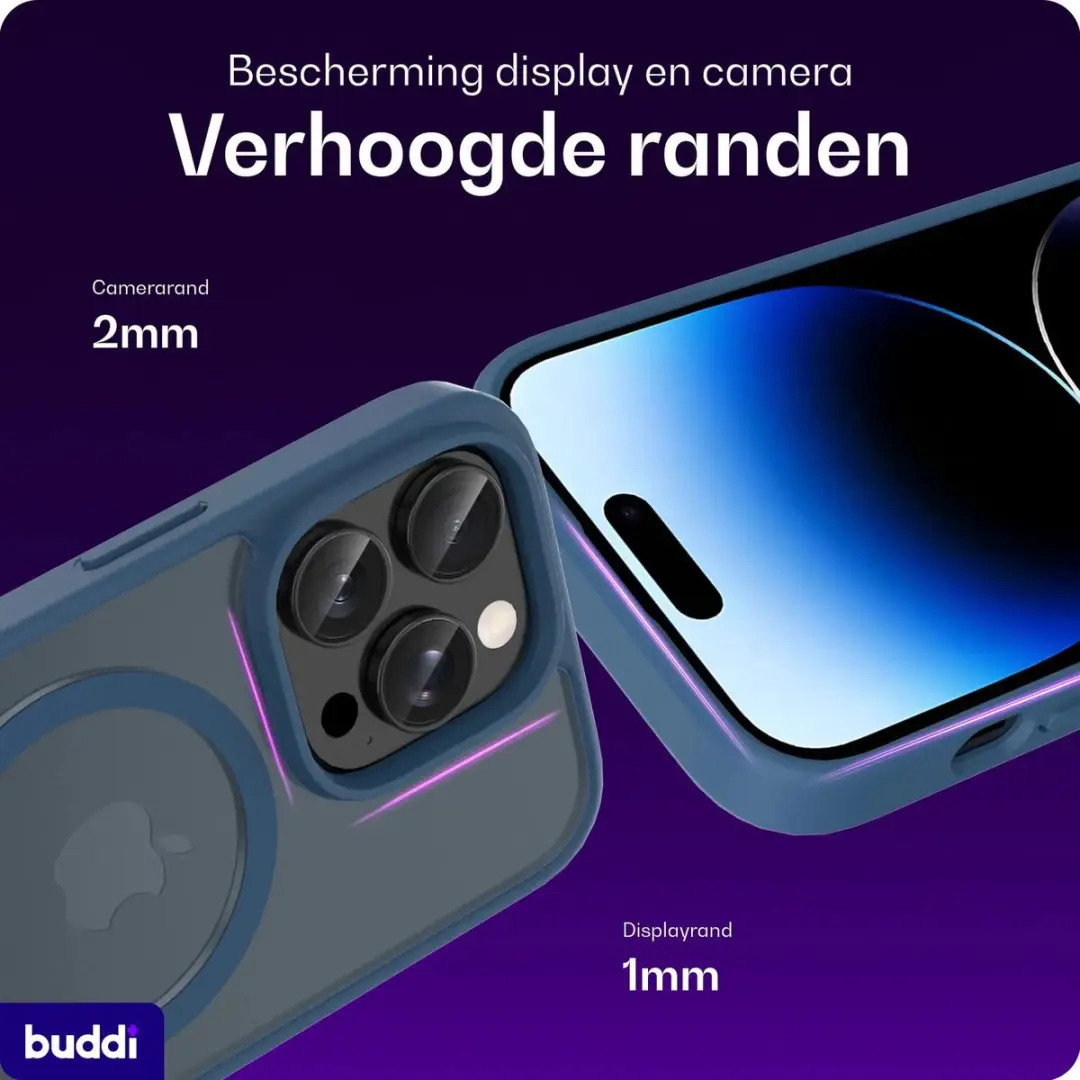 Buddi Frost iPhone 14 Pro Max Hoesje - Mat Donkerblauw - afbeelding 2 van 6