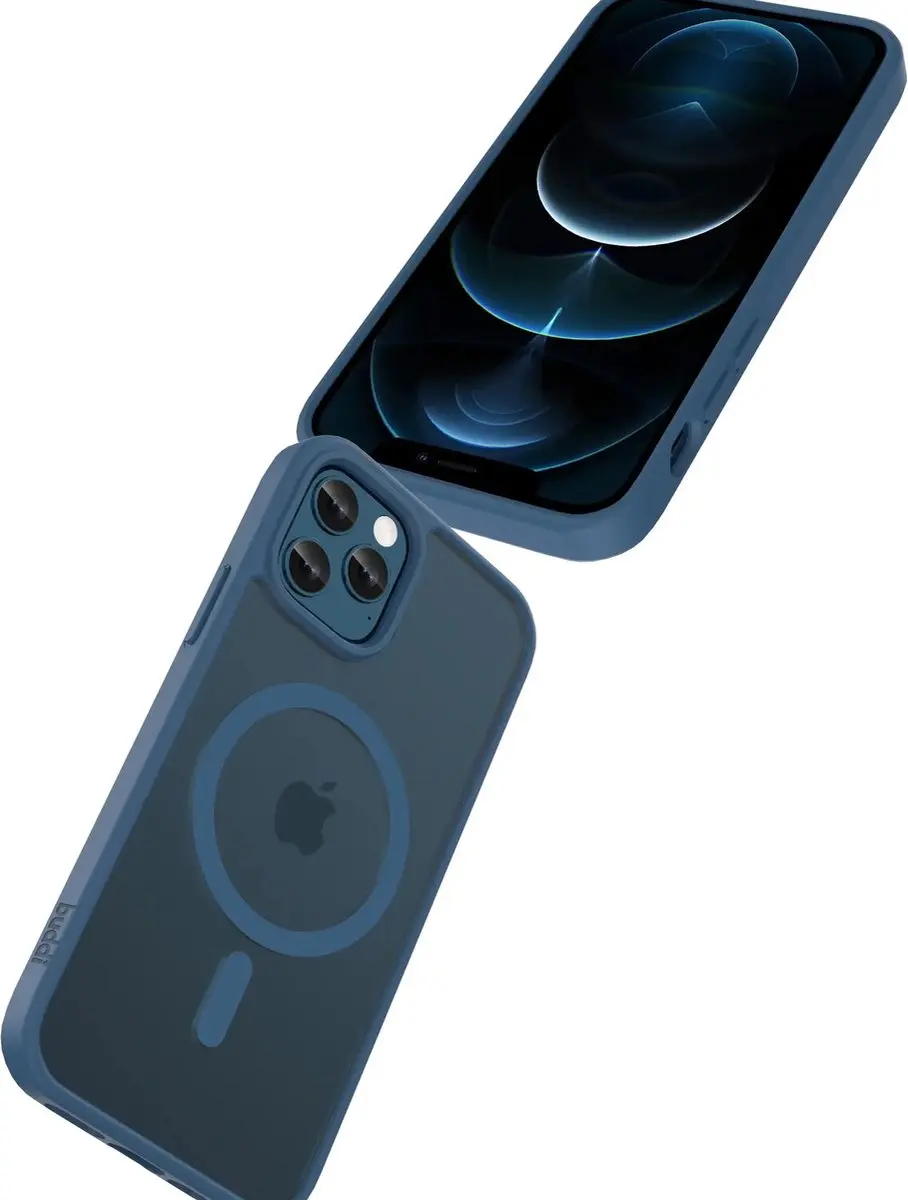 Buddi Frost iPhone 12/12 Pro Hoesje - Mat Donkerblauw - MagSafe - afbeelding 6 van 6