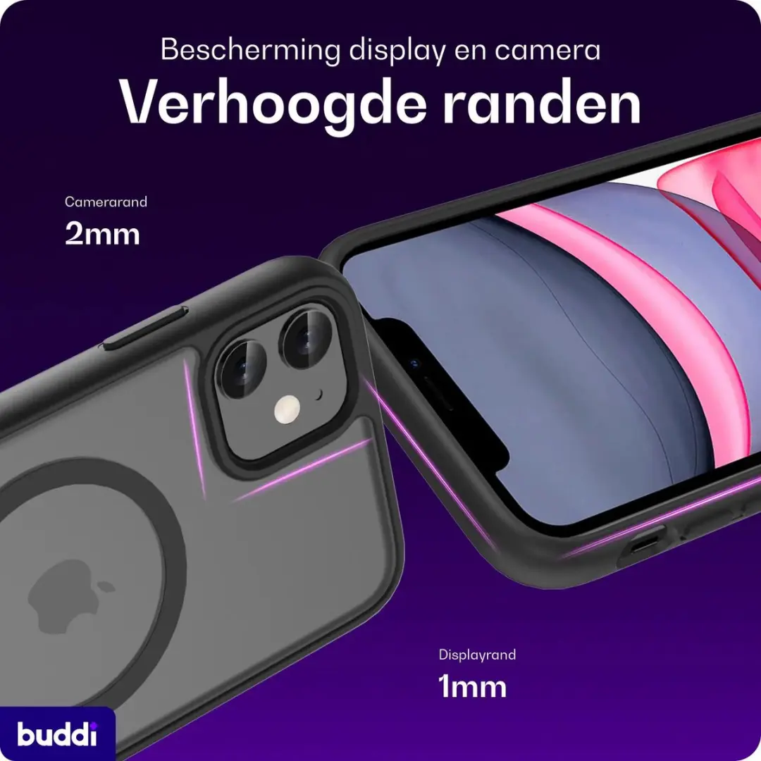 Buddi Frost iPhone 11 Hoesje - Mat Zwart - MagSafe - afbeelding 2 van 6