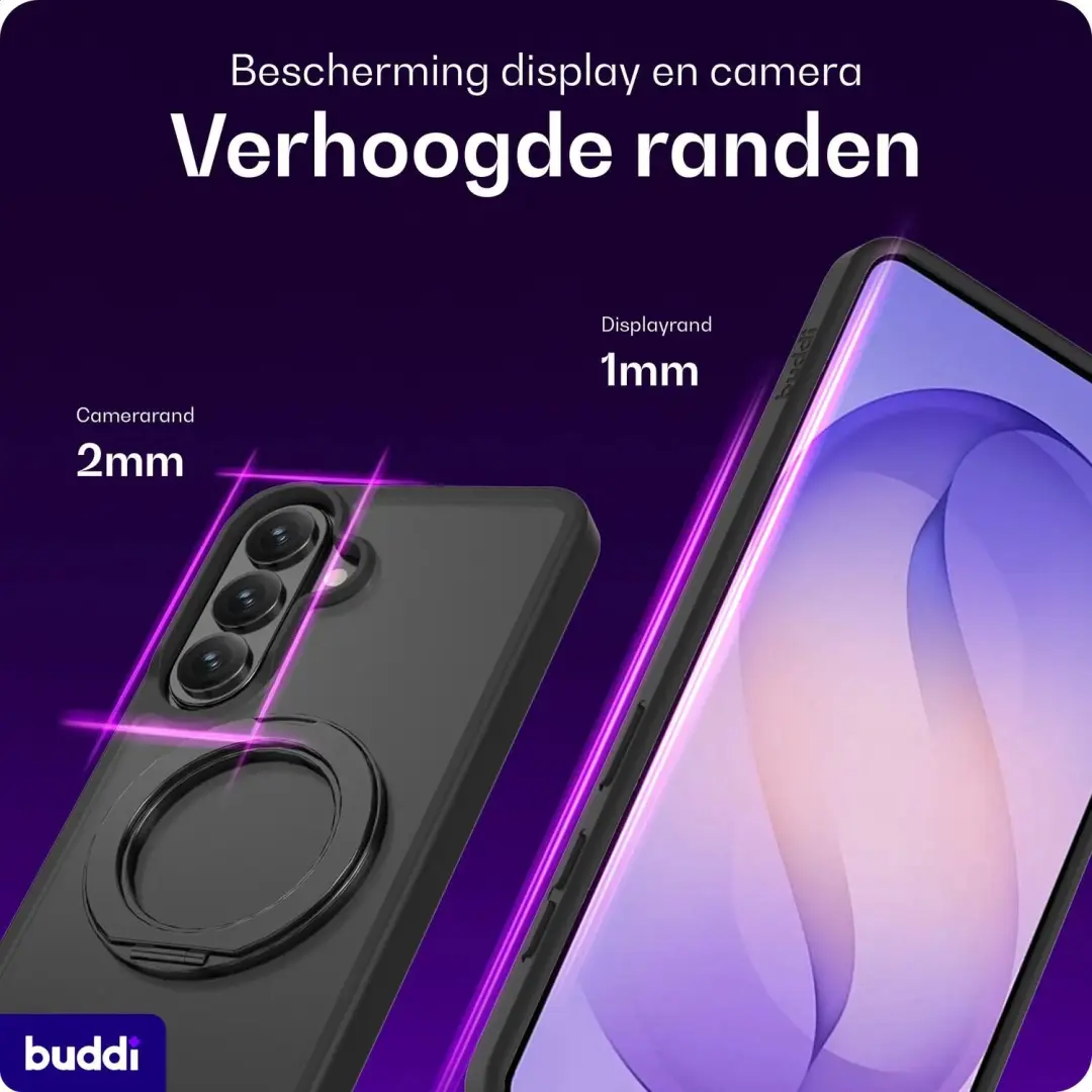 Buddi Frost Hoesje Samsung Galaxy S26 - Mat Zwart - MagSafe - afbeelding 2 van 6