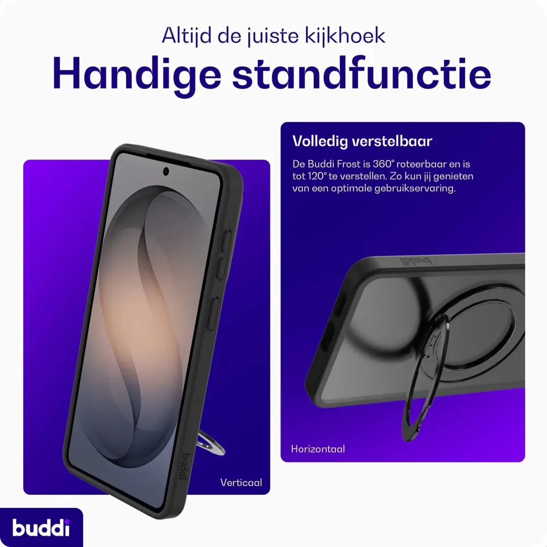 Buddi Frost Hoesje Samsung Galaxy S26 Plus - Mat Zwart - MagSafe - afbeelding 4 van 6