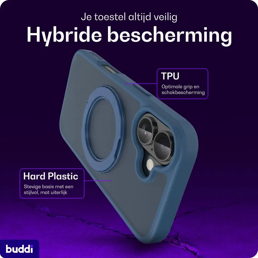Buddi Frost iPhone 17 Hoesje - Mat Donkerblauw - MagSafe - afbeelding 6 van 6