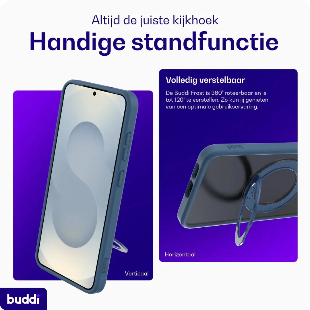 Buddi Frost Hoesje S25 Plus/S24 Plus - Mat Donkerblauw - MagSafe - afbeelding 5 van 6