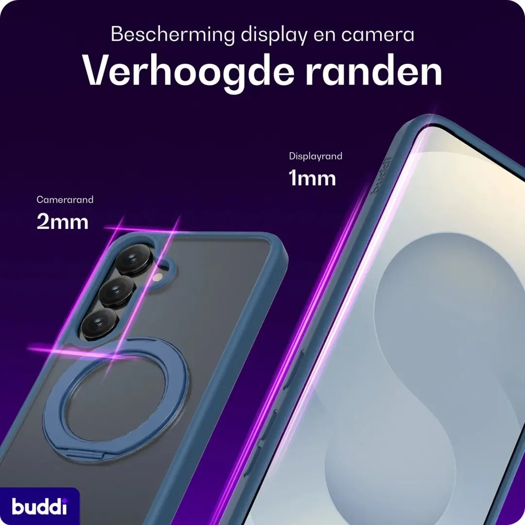 Buddi Frost Hoesje S25 Plus/S24 Plus - Mat Donkerblauw - MagSafe - afbeelding 4 van 6