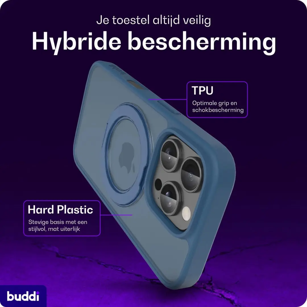 Buddi Frost iPhone 16 Pro Max Hoesje - Mat Donkerblauw - MagSafe - afbeelding 2 van 6