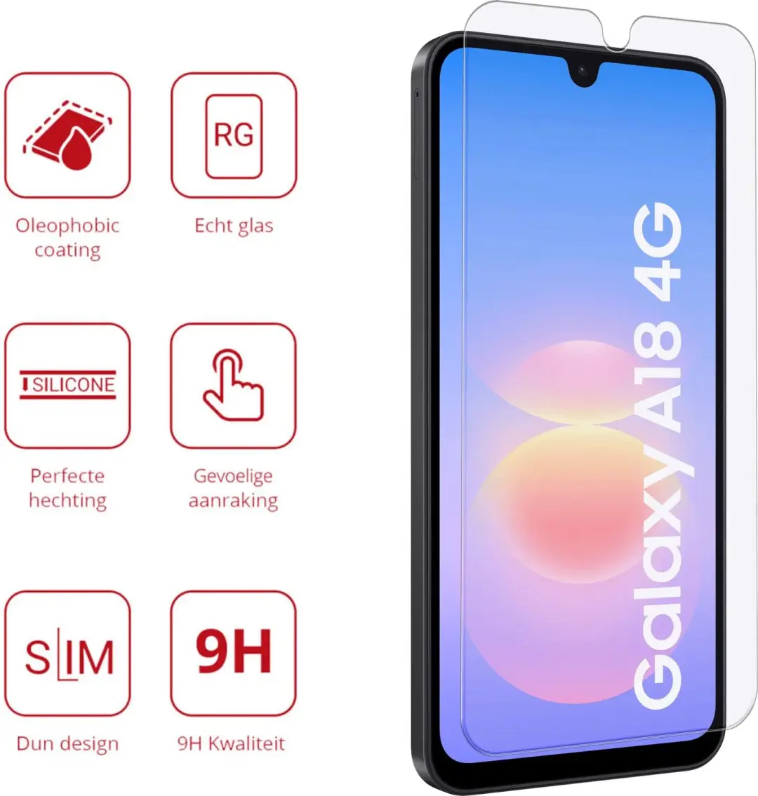 Rosso Screen Protector Samsung Galaxy A18 9H - afbeelding 2 van 5