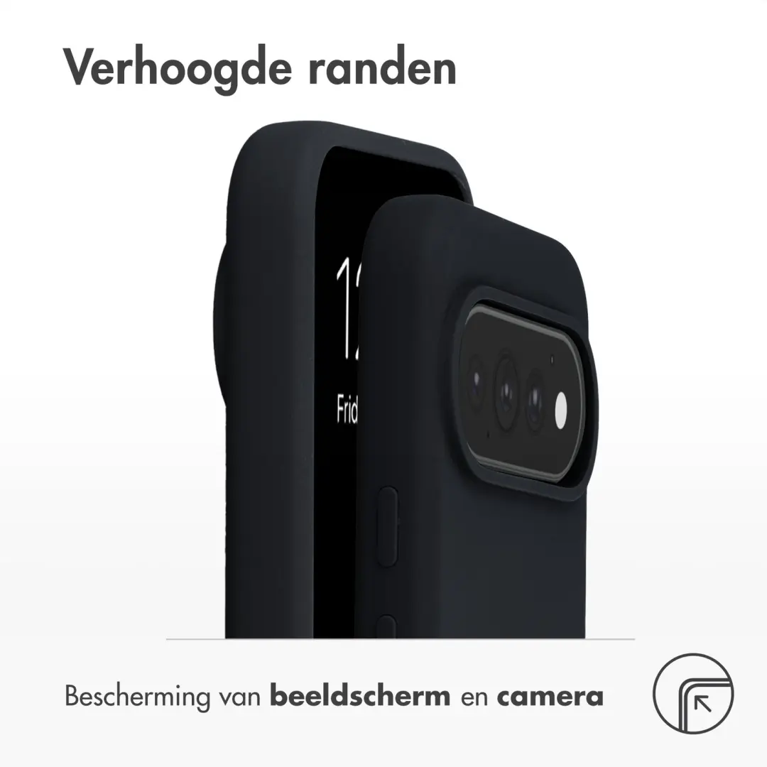 Accezz Liquid Silicone Backcover MagSafe - Zwart - afbeelding 5 van 6