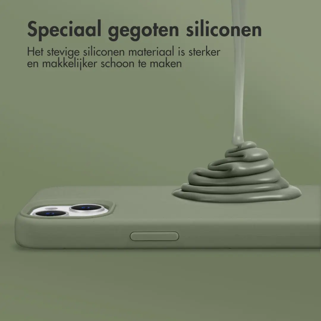 Accezz Liquid Silicone Backcover SH00099707 - Olijfgroen - afbeelding 2 van 6