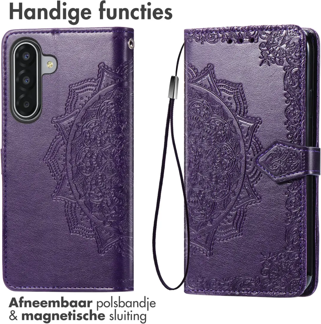 imoshion Mandala Bookcase Hoesje - Samsung Galaxy A17/A18 - Paars - afbeelding 2 van 4