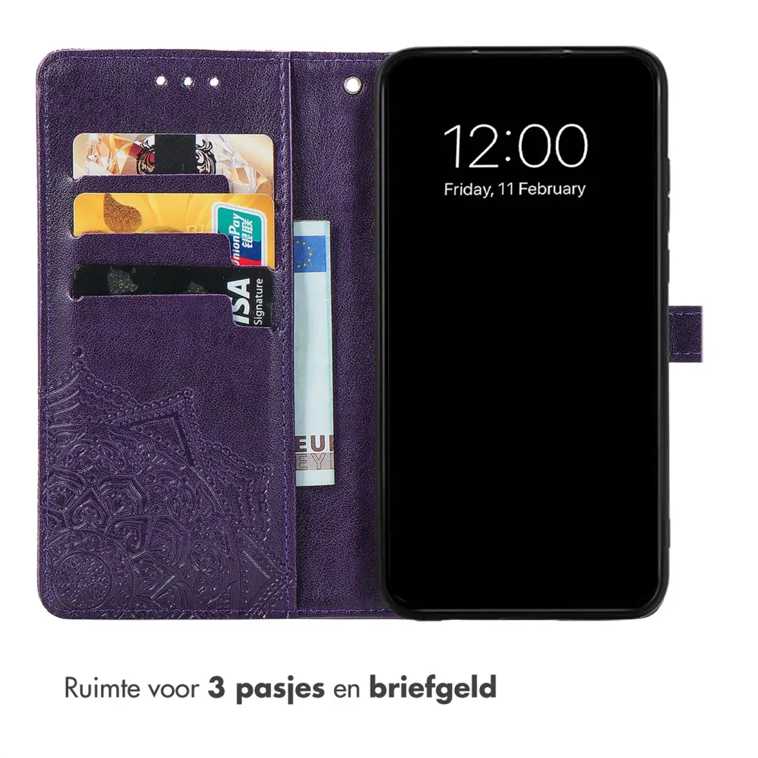 imoshion Mandala Bookcase Hoesje - Samsung Galaxy A17/A18 - Paars - afbeelding 3 van 4