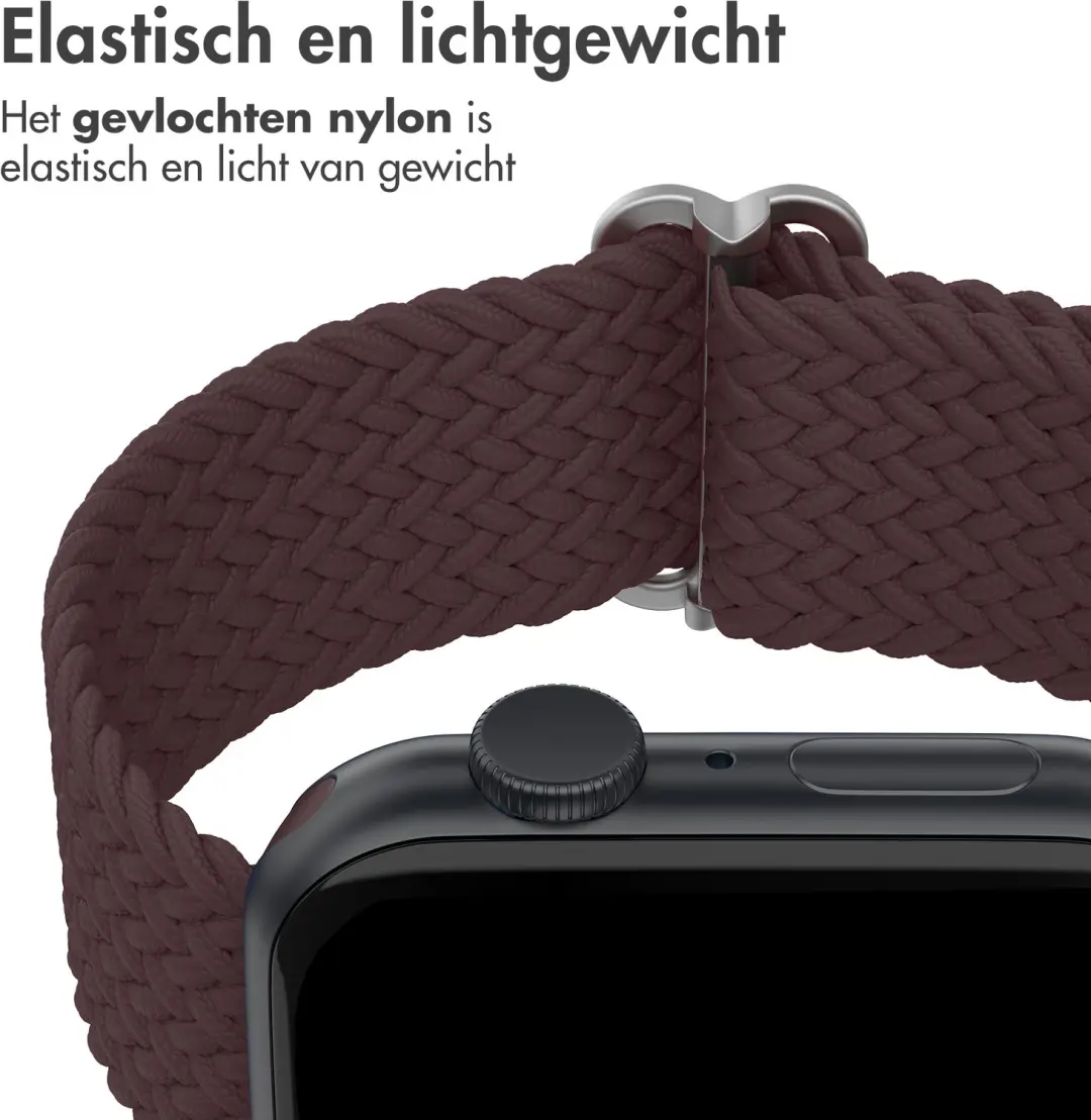 Imoshion Nylon Geweven Bandje Apple Watch 38-42mm - Donkerrood - afbeelding 5 van 6