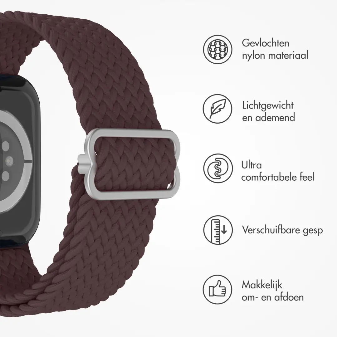 Imoshion Nylon Geweven Bandje Apple Watch 38-42mm - Donkerrood - afbeelding 2 van 6