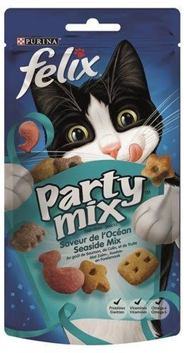 Felix Snack Party Mix Seaside Kattensnack 60g