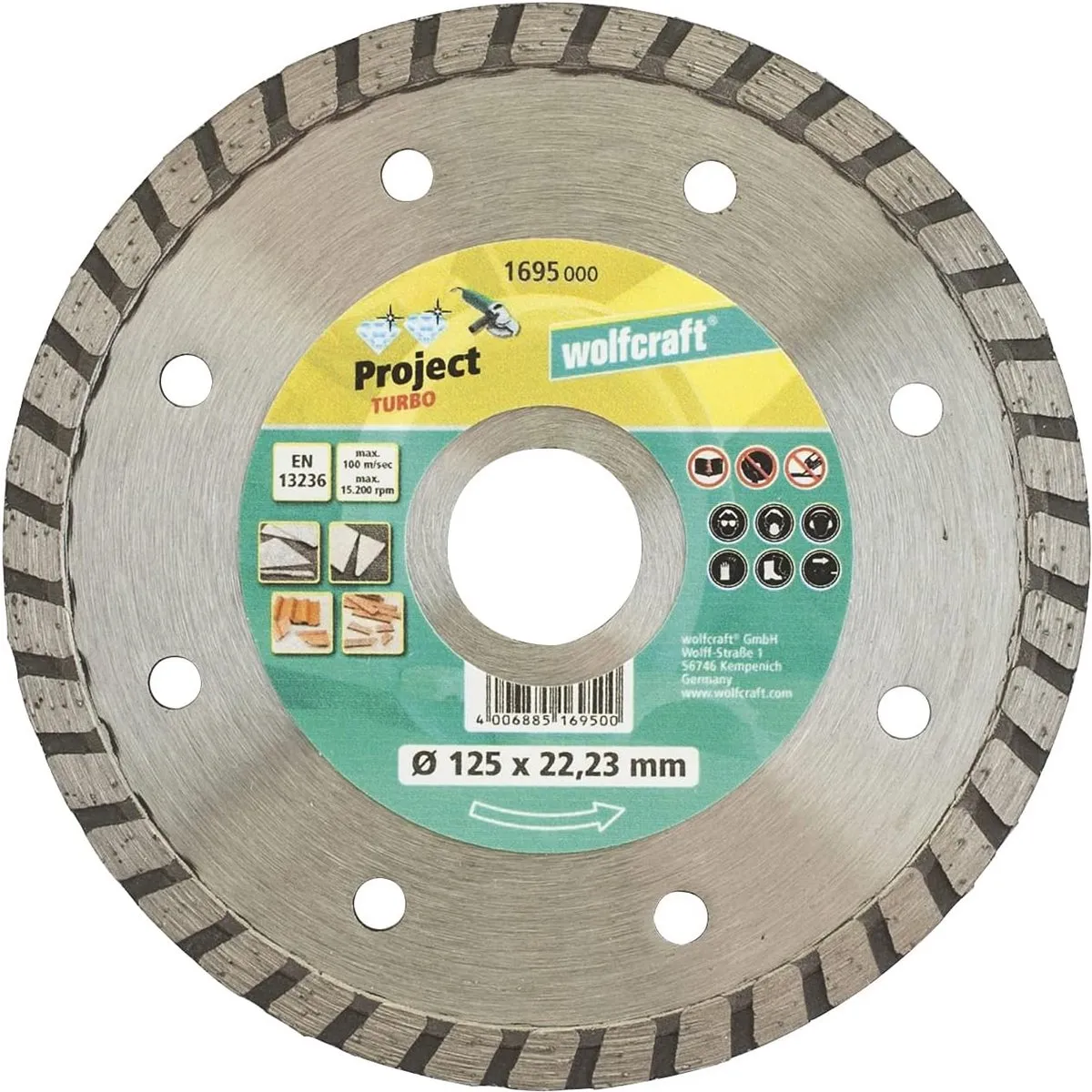 Wolfcraft Pro Turbo Diamantdoorslijpschijf 125mm