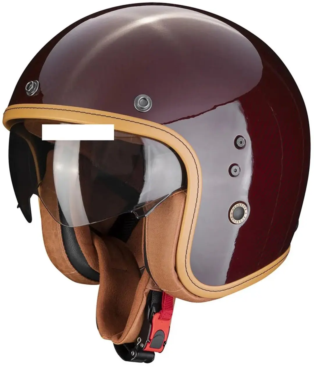 Scorpion Belfast Carbon Evo Solid Jethelm - Maat M - Rood - afbeelding 3 van 3