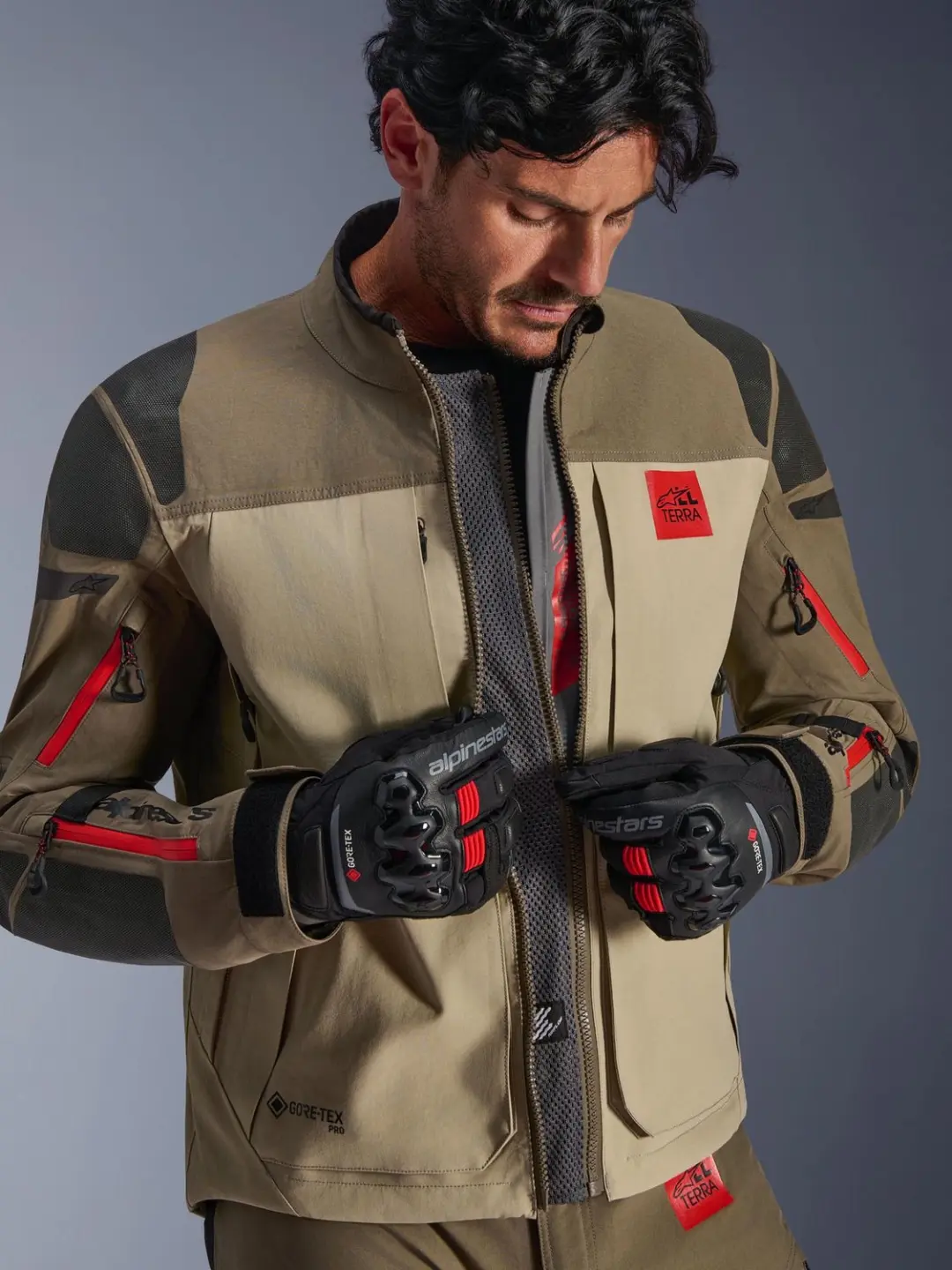 Alpinestars Nazca 3L GORE-TEX Pro Motorjas - Zwart/Bruin - afbeelding 4 van 6