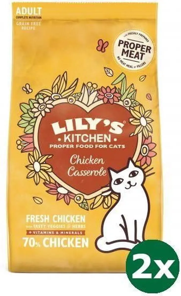 Lily's kitchen cat adult chicken casserole kattenvoer 2x 2 kg