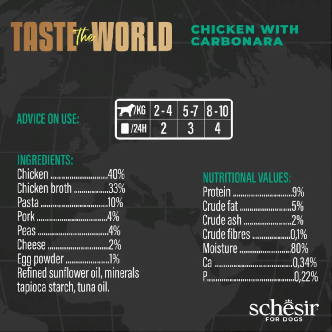 Schesir Taste The World Carbonara Hondenvoer 150g - afbeelding 3 van 6