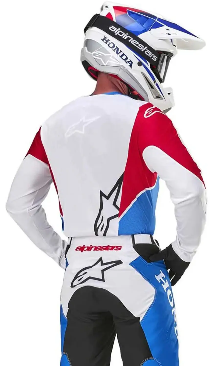 Alpinestars Honda Racer Iconic Jersey XL - Wit Helderblauw Helderrood - afbeelding 2 van 5