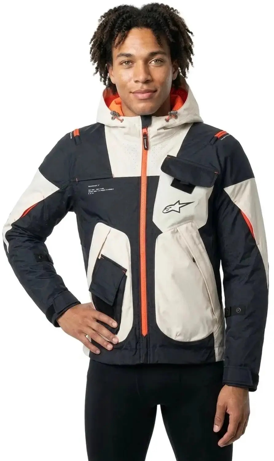 Alpinestars Mogress Air Jas - Zwart/Almond Hot Orange - S - afbeelding 5 van 6