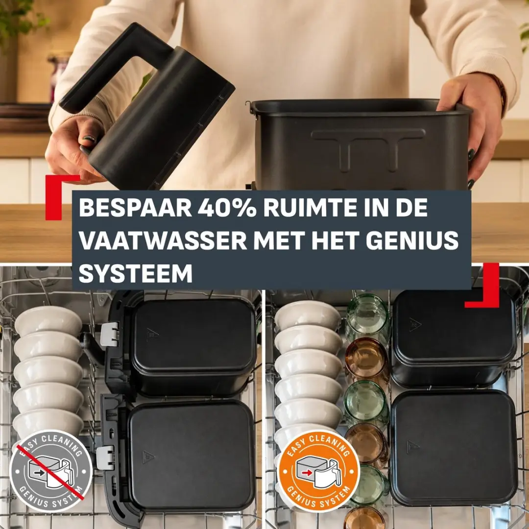 Tefal Ever Fry Dual XXL EY9488 Airfryer - 2700W - Zwart - afbeelding 6 van 6