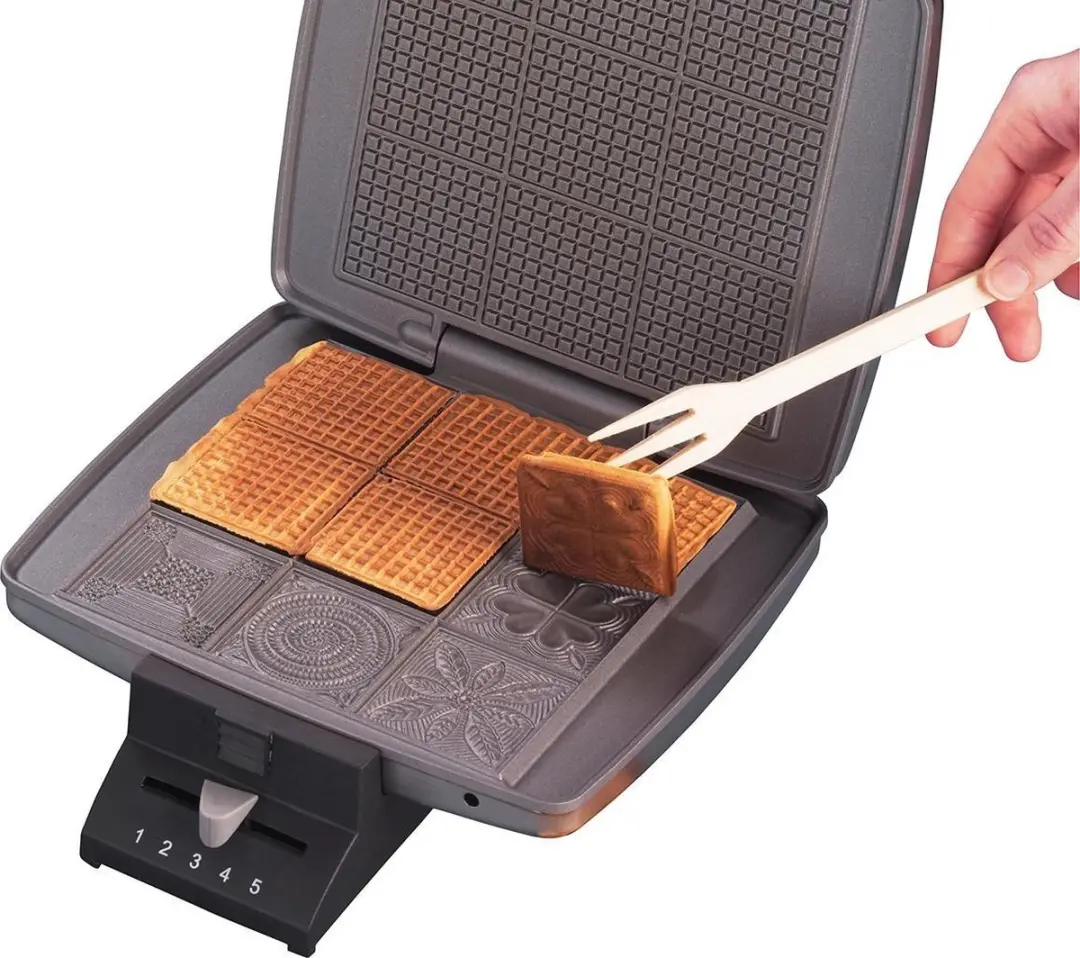 Cloer Kaneelwafelmaker 1431 - 930W - Zilver/Zwart - afbeelding 3 van 5